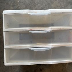 Set of Sterilite Storage Drawers for office supplies
