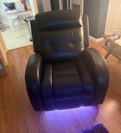 Black Recliner Chair with LED Lights