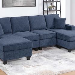3-Piece Sectional Set RAF Chaise + Armless Loveseat + LAF Chaise W/ USB Port