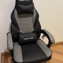LEMBERI Gaming Chair w/ Massage Lumbar Support - Reclining Ergonomic Office Chair