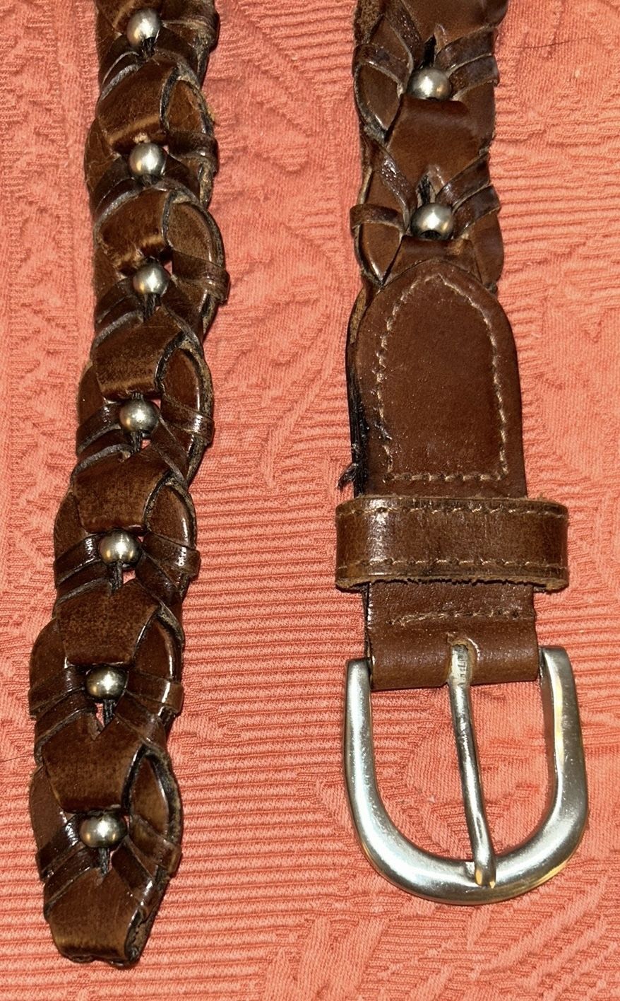 Donna Katz: Genuine Leather Belt, Brown, Size: Medium