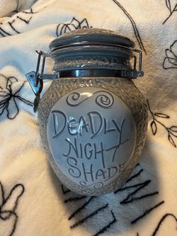 Deadly Nightshade Ceramic Canister with Latch Lid