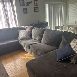 Large Dark Gray Sectional Sofa 
