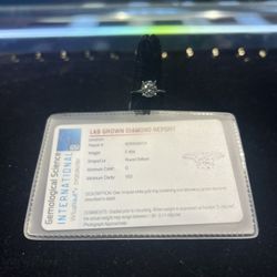 14k 1Grm White Gold LAB GROWN DIAMOND Ring Size 7 1/2