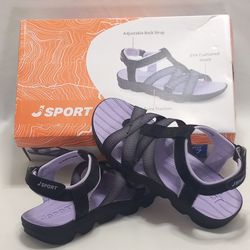 Jsport KAIA Strap Sandal Available in Black/Purple Size 7, 8