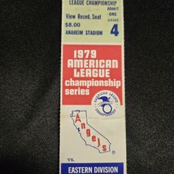 1979 American League Championship Series Ticket Stub Los Angeles Angels Vs Baltimore Orioles