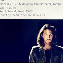 Hozier Tix For Tampa This Weekend