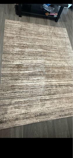 Small Area Rug Beige Brown Abstract