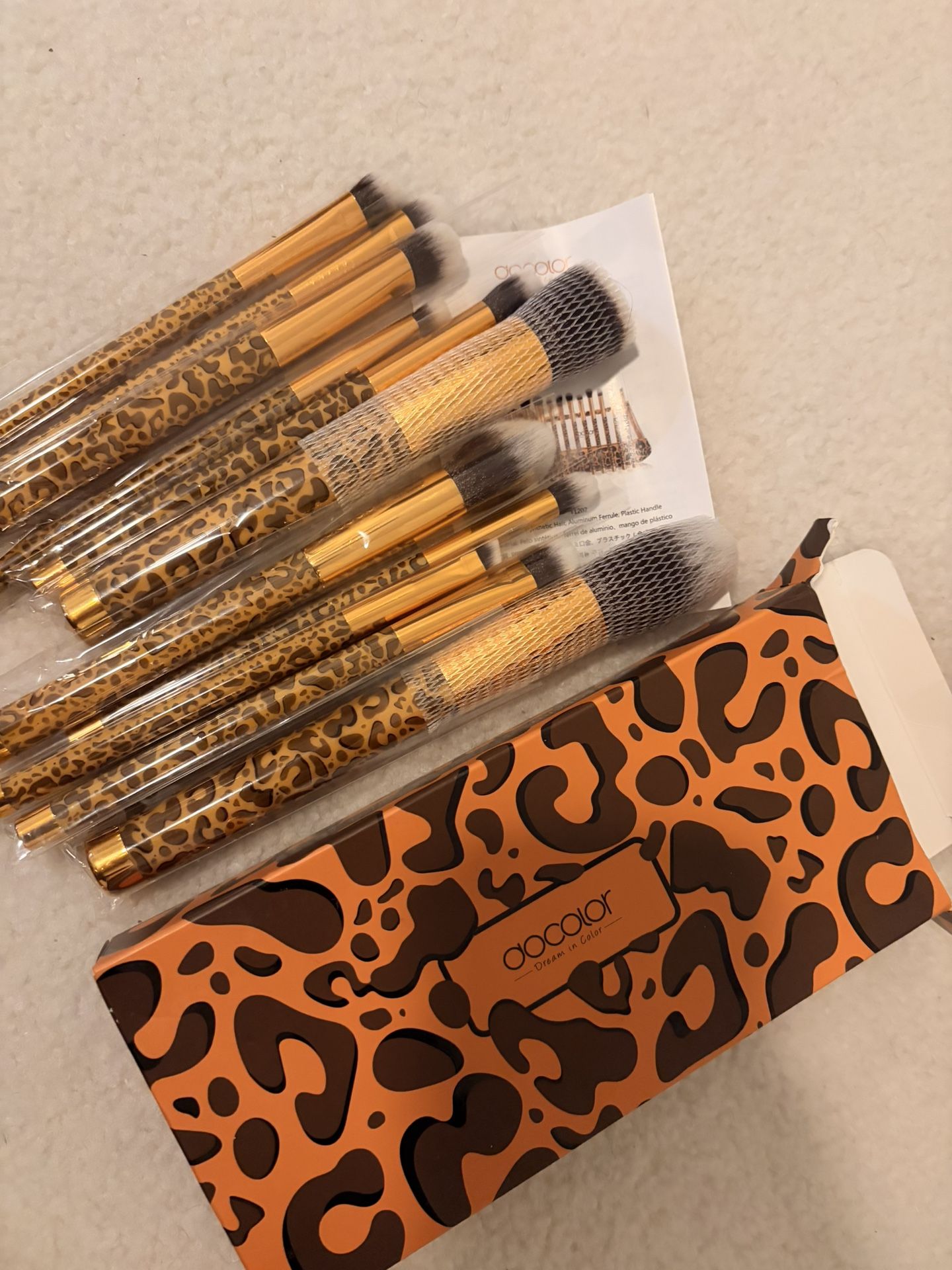 Cheetah Makeup brush Set