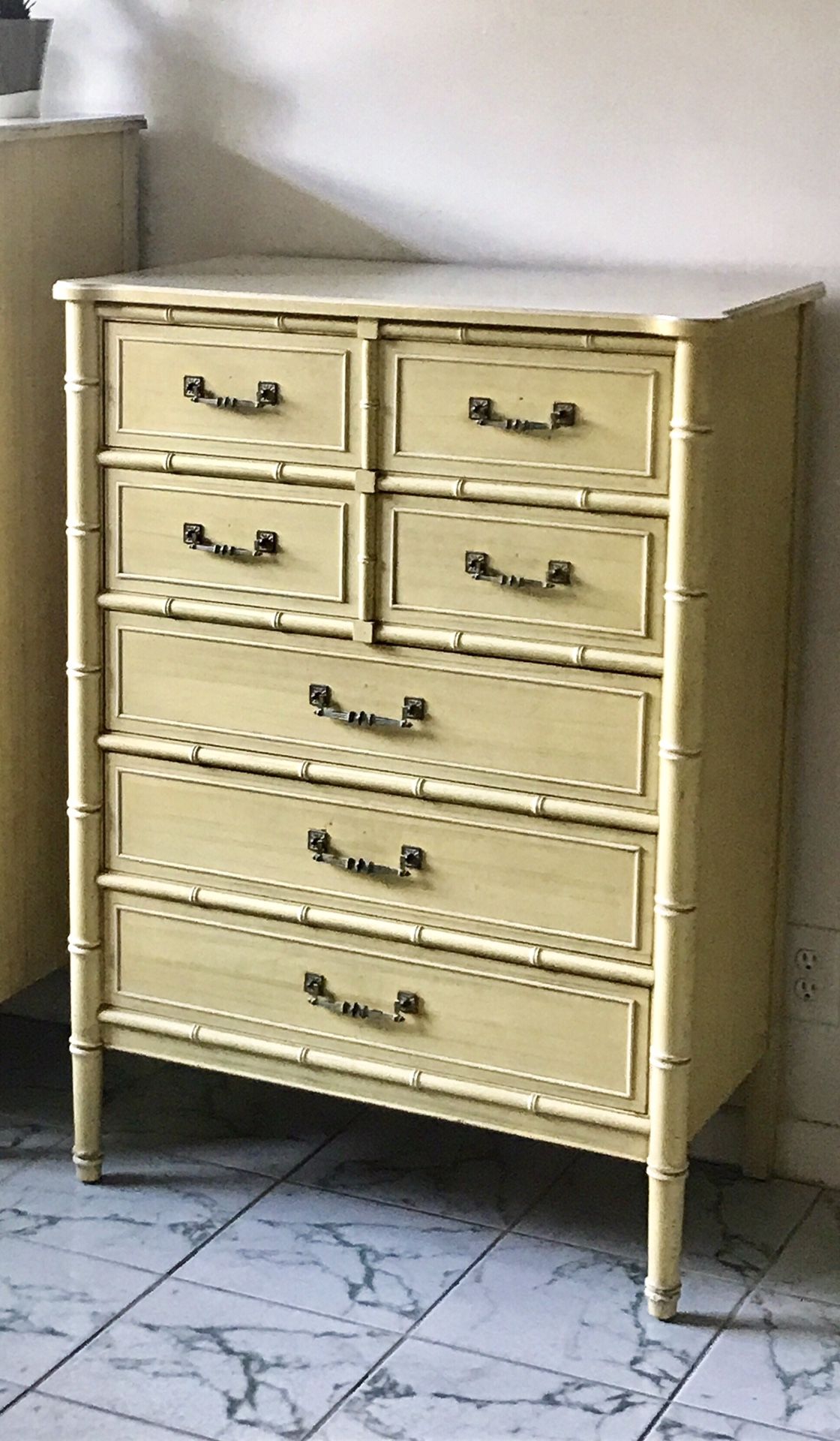 Vintage Henry Link Bali Hai Tall Faux Bamboo Dresser