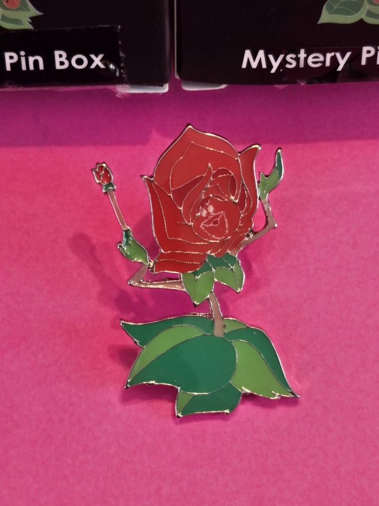 Disney Alice in Wonderland Red Rose Singing Flowers Enamel Metal Pin