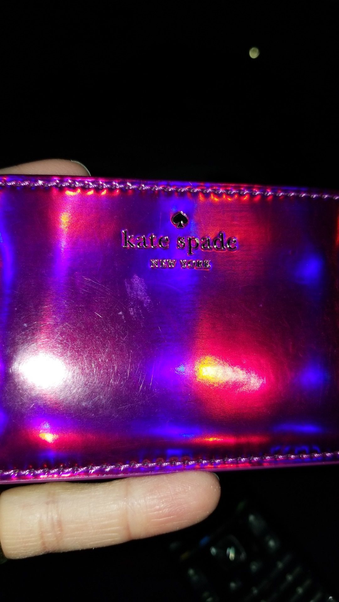 Kate spade iridescent pink/ purple card holder