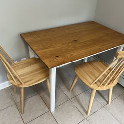 Wooden Dining Table + Chairs