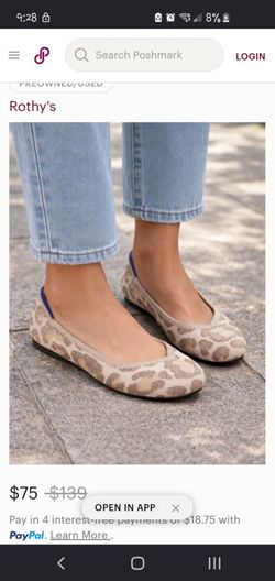 ROTHYS Leopard Print Flats Size 5