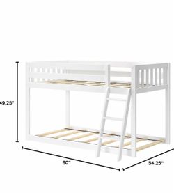 White Wood Twin Bunk Bed Frame