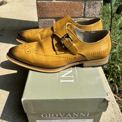 Giovanni Jeffery Scotch Leather Hand-made Monk Strap Dress Shoes
