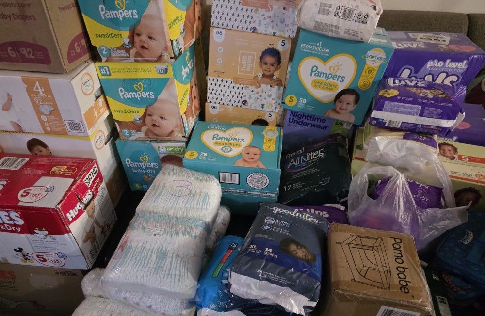 Diapers and pull ups 5-20$ 4 Boxes 60.00