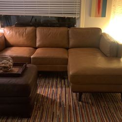 Kasa Genuine Leather Chaise Couch