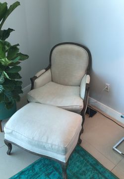 Restoration hardware Lyon chair and ottoman