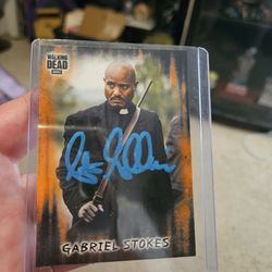 The walking dead, Gabriel, Seth Gillian, Autographed Topps Trading Card