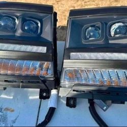 16-18 Chevy Silverado 1500 LED DRL Projector Headlights Luces Calaveras Micas Faros Faroles Headlamps Focos Chevy 