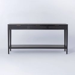 East Bluff Woven Drawer Console Table Black - Threshold designed with Studio McGee: Modern Storage, Metal Hardware
