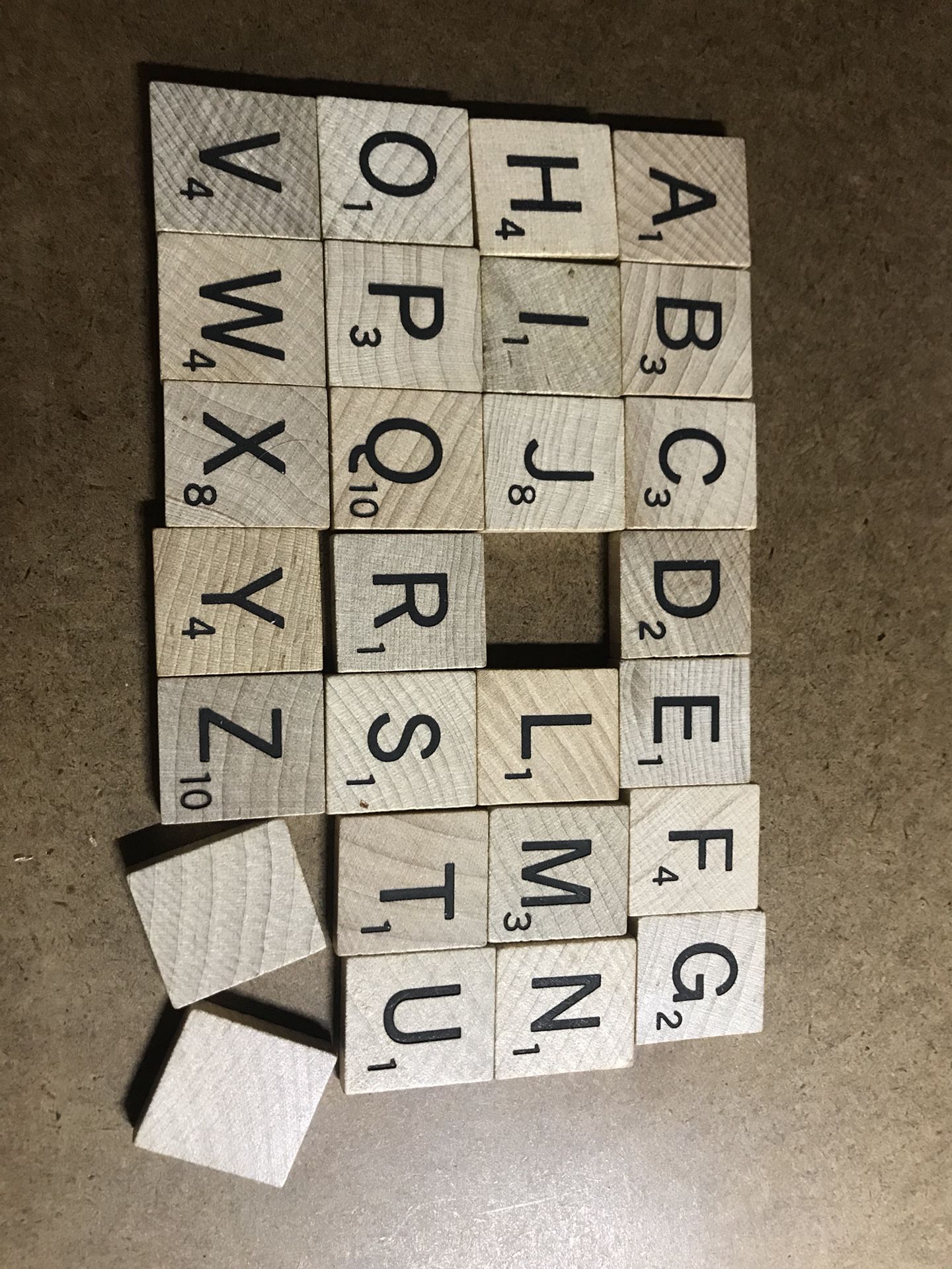 Scrabble puzzle pieces