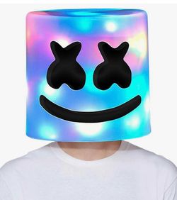 Spirit Halloween Light-Up LED Marshmello Full Mask - Adult Halloween Costume
