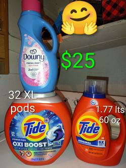 Softener,pods, liquid detergent package