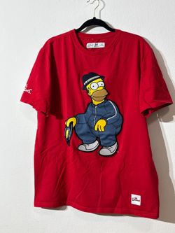 Rare The Simpsons DJ Homer Record Spinning Patch Embroidered Shirt Matt Groening