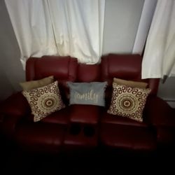 Red Leather Couches 