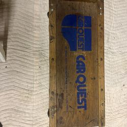 VINTAGE AUTO CARQUEST ROLLER CREEPER WOODEN with METAL CASTERS