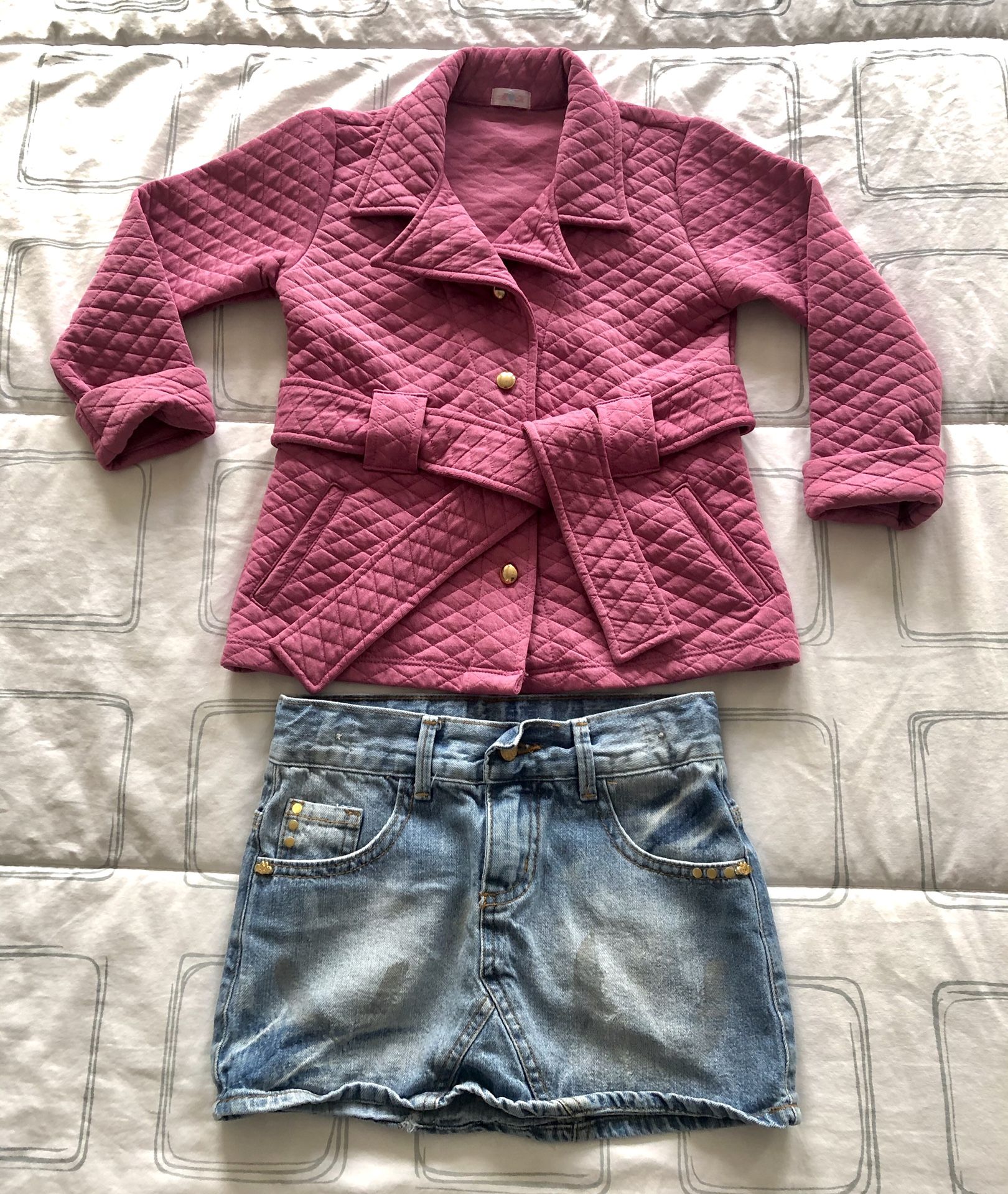 Girls Sweater and Jeans Skirt 6 year old