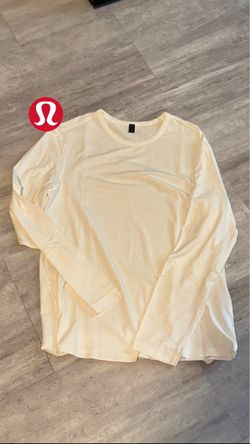 White Lululemon fundamental Long Sleeve, Size Large