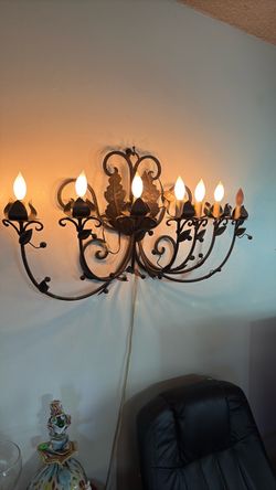 Wrought Iron Wall Sconce Candelabra Light Fixture