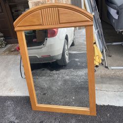 Oak Mirror $15, Twin Metal Bed Frame $35, Twin Headboard $10