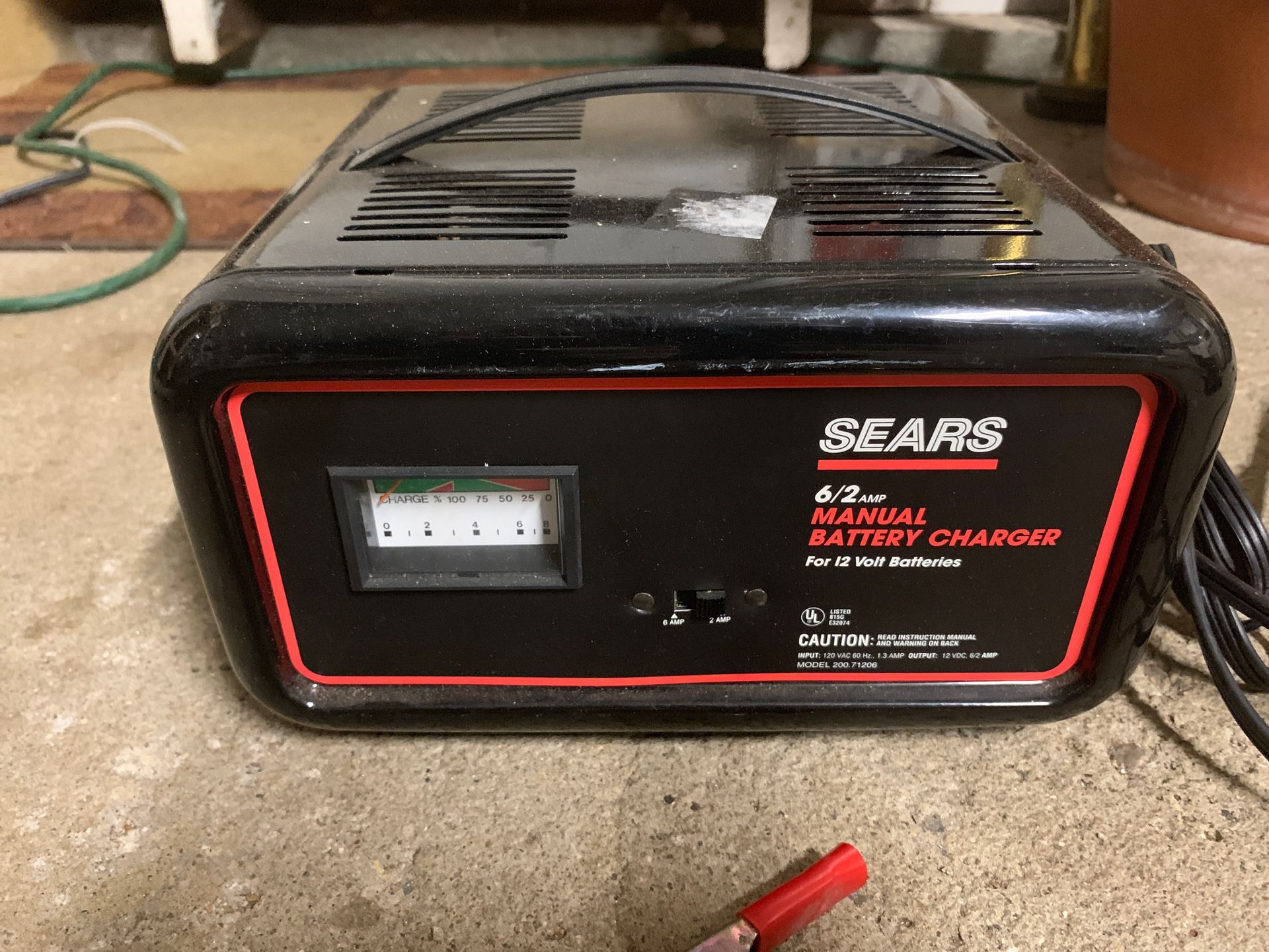 Sears car battery manual charger 2-6amp 12v electrolysis