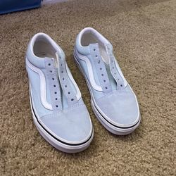 light blue old skool Vans