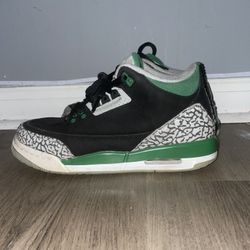 Green and black Jordan 3 trainers