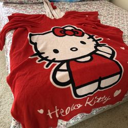 Hello Kitty Hooded Snuggie Blanket Red