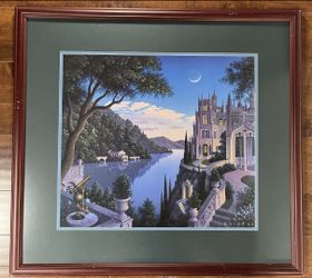 Jim Buckels “Cheshire Moon” Signed Print Framed Matted 30.5" x 33"