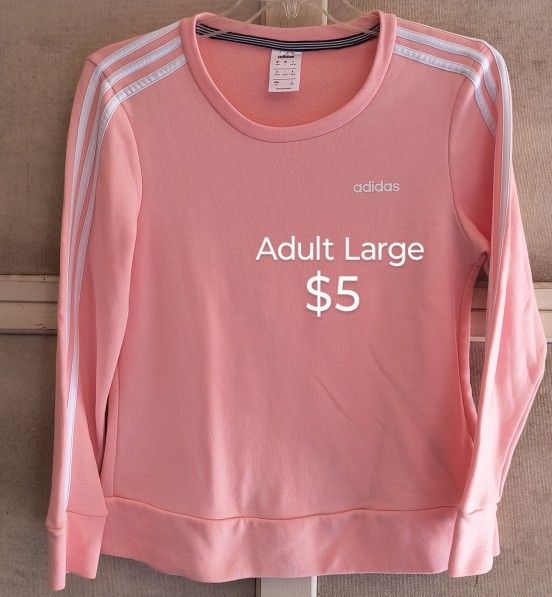 Adidas Pink Sweater Size Large