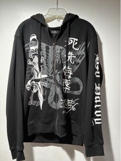 Ed Hardy Zip Up Hoodie Size Large Mens