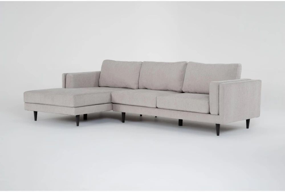 Living Spaces Sectional With Left Chaise, Ariel Grey
