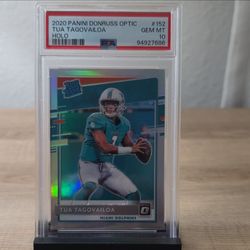 2020 Panini Donruss Optic Tua Tagovailoa Rated Rookie Holo Prizm #152 PSA 10