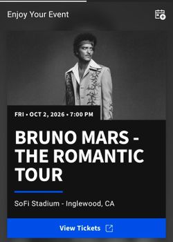 Bruno Mars Friday 10/2