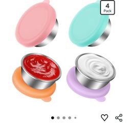 AKONEGE Salad Dressing Container To Go, 4x1.6oz

Small Condiment Containers with Lids, 18/8 Stainless Steel for Lunch Bento Box, Premium Silicone