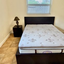 IKEA Queen Size Bed With Mattress And Nightstand 