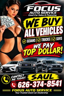 We buy any car$ , truck$ @ SUV$