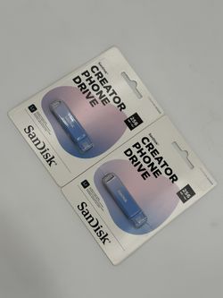 Brand New SanDisk Creator Phone Drive Flash memory USB C & Lightning Set of Two 256GB Apple iPhone iPad MacBook Apple Watch AirPods